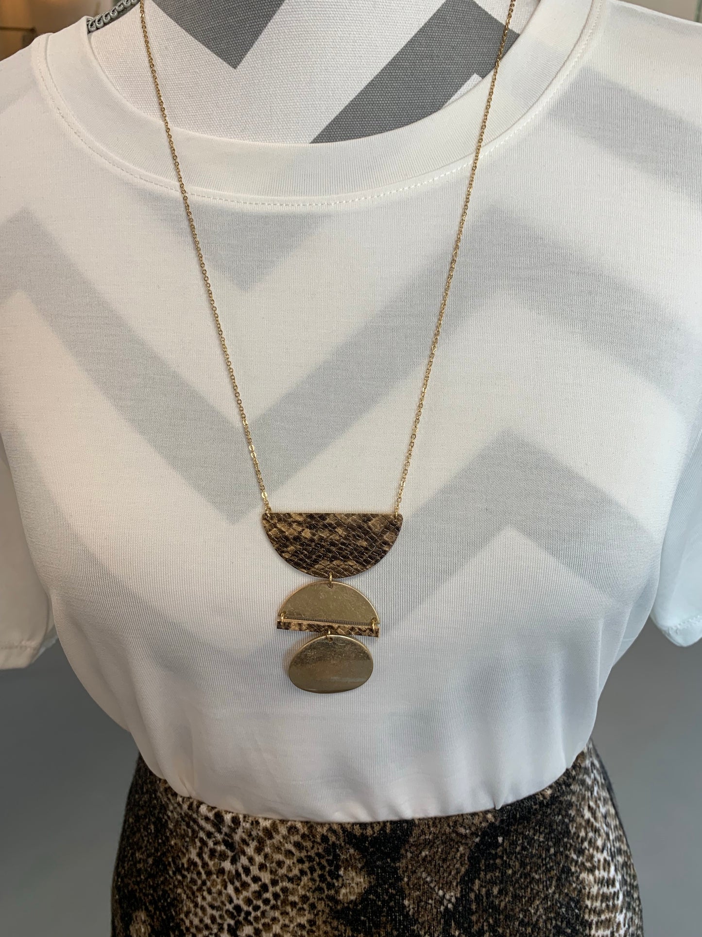 Brown Snakeskin Necklace