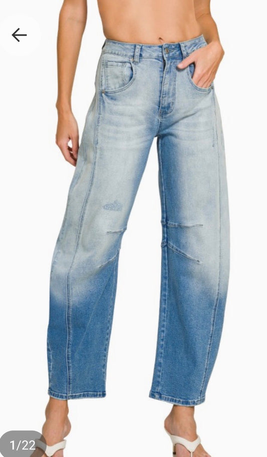 Barrel-leg cropped