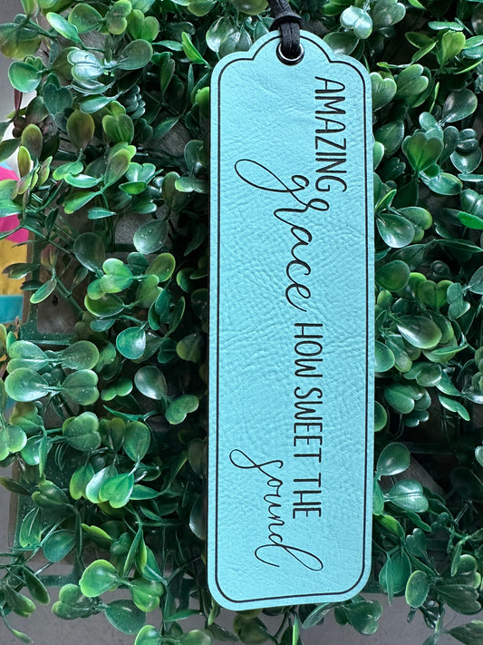 Amazing Grace Leather Bookmark