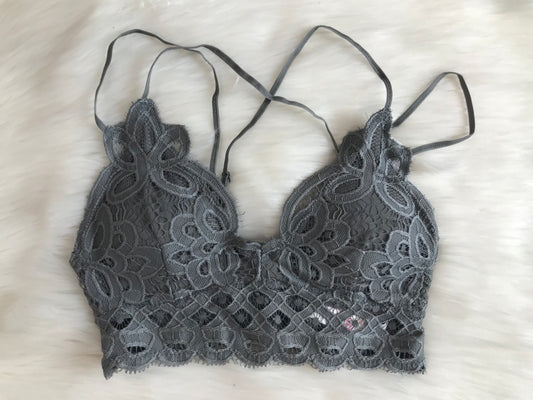Gray Lace Bralette