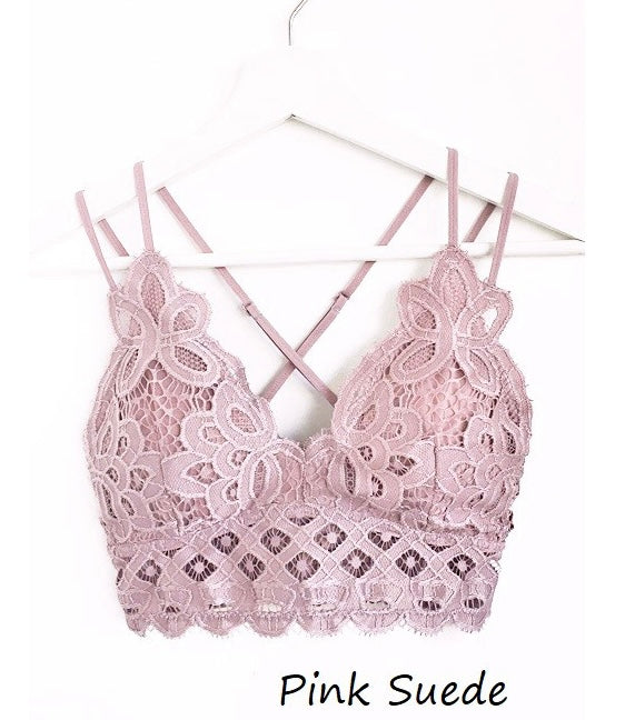 Pink Suede Bralette