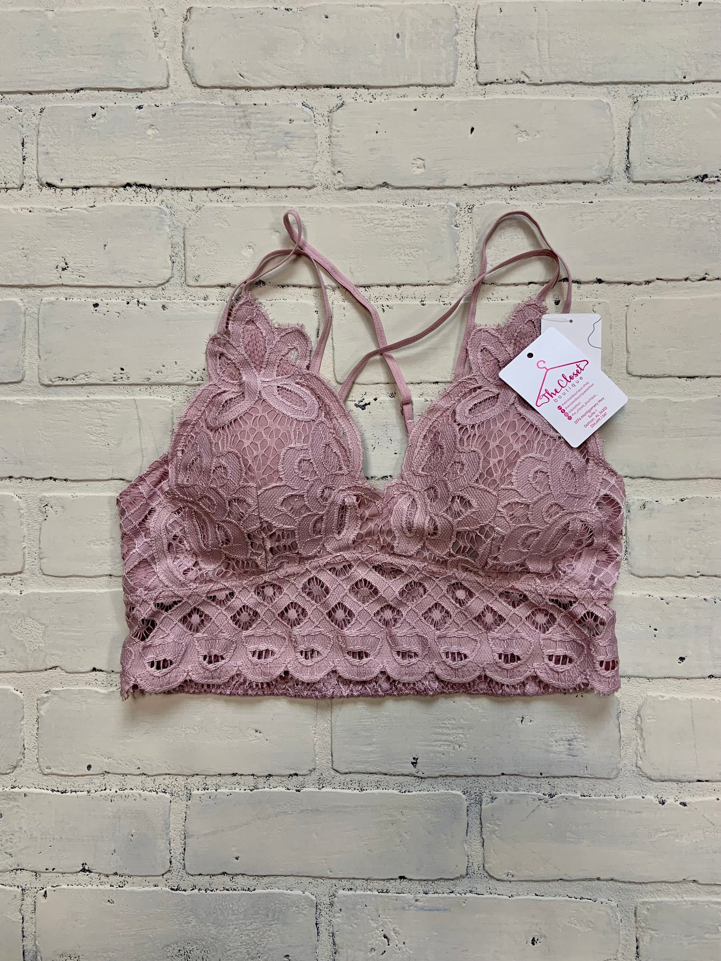 Pink Suede Bralette