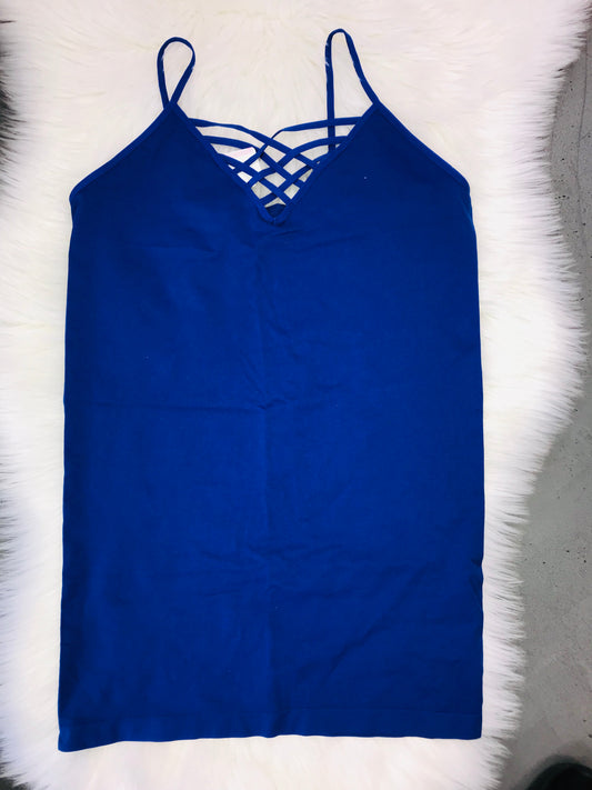 Royal Blue Curvy Cage Tank