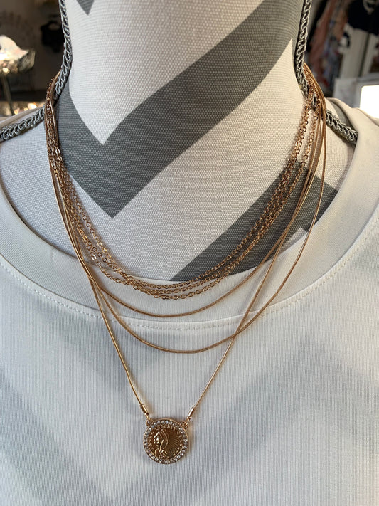 Rose Gold Coin Necklace