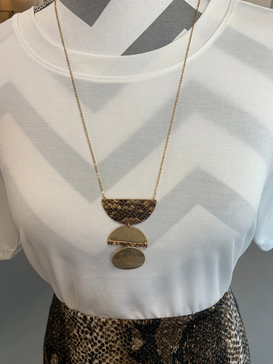 Brown Snakeskin Necklace